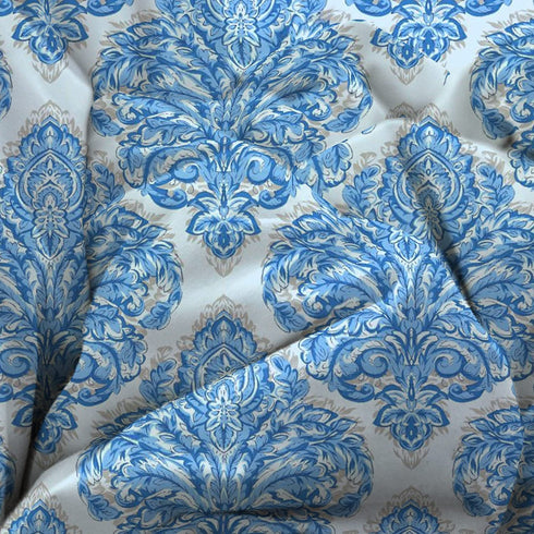 Lux Decor Collection Duvet Cover - 3 Pc Queen Duvet Cover Set - Soft Microfiber Zipper Closure Bedding - Comforter Cover with Matching Pillow Shams (Full/Queen, Medallions Blue)