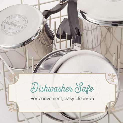 Farberware Classic Stainless Steel 2-Quart Covered Saucepan, Silver