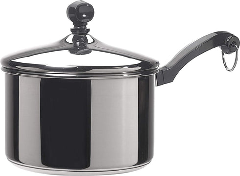 Farberware Classic Stainless Steel 2-Quart Covered Saucepan, Silver