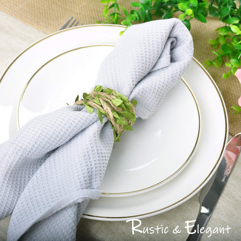 Naidiler 196 Ft Green Leaf Ribbon Jute Burlap Twine Vine with Artificial Leaves for Safari Decor Baby Shower Jungle Decor and DIY Wreath Wraping Craft