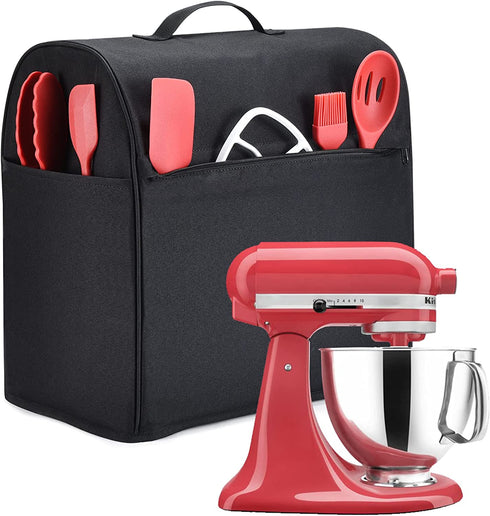 OUOLife Stand Mixer Cover Dust Proof Bag Compatible with KitchenAid Electric Mixer (Black, Fit for Tilt Head 4.5 and 5 Quart)