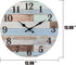 Stonebriar Vintage Coastal Worn Blue 14 Inch Round Battery Operated Wall Clock