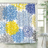 ArtBones Yellow Grey Blue Shower Curatin 72x72inch with Hooks Dahlia Pinnata Flower Shower Curtain Floral Shower Curtain Bathroom Decor