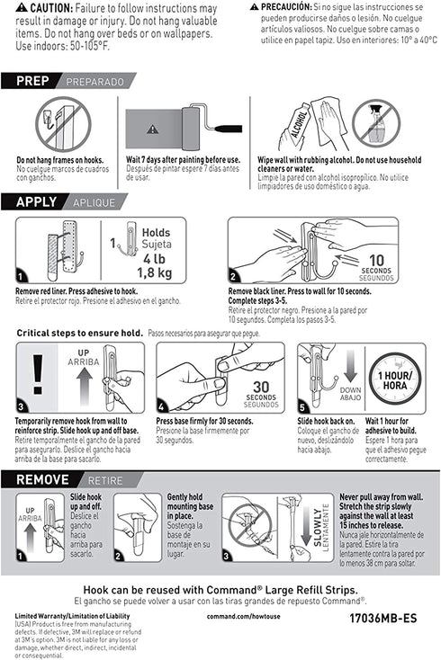 Command Large Wall hooks, 2 Pack, Brushed Nickel, Organize Damage-Free