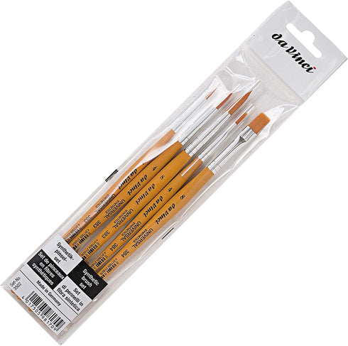 da Vinci Student Series 3502 Universal Student/Beginner Paint Brush Set, Synthetic with Lacquered Handle, 5 Brushes