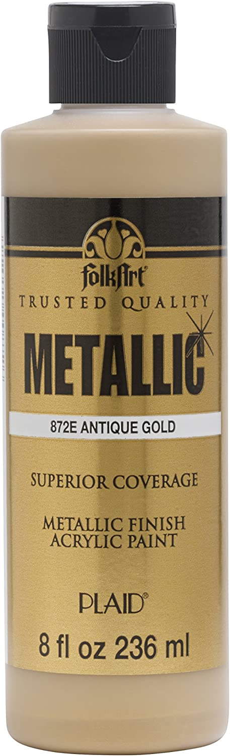 FolkArt Paint, 8 oz, Metallic Antique Gold