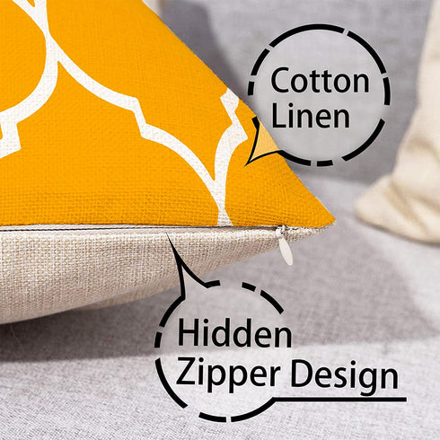 pinata Yellow Pillow Covers 18x18 Set of 4 Decorative Outdoor Throw Pillows Cases Spring Summer Fall Daybed Mustard Farmhouse Modern Geometric Square Decorations for Sofa Couch Home Cushion Covers