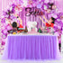 Suppromo 6ft Purple Table Skirt Tulle Table Cloth Tutu Table Skirt for Rectangle Tables or Round Tables for Baby Shower Girls Mermaid Birthday Party Wedding Decorations(L6(ft) H 30in, Purple)