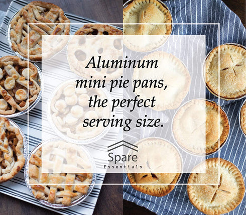 120 Pack - Pie Pans 5 Inch, Disposable Pie Tins, Aluminum Pie Pans, Foil Tart Pans used for Baking, Storage and Reheating / Pies, Tart and Quiche by Spare Essentials