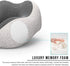 MLVOC Travel Pillow 100% Pure Memory Foam Neck Pillow, Comfortable & Breathable Cover - Machine Washable, Airplane Travel Kit with 3D Sleep Mask, Earplugs, and Luxury Bag, Grey