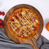 Silkceram Acacia Wood Pizza Peel, Round 12 Inch Wooden Cutting Boards, Cheese Paddle Board, Bread and Crackers Platter Serving Board 16"x12"x0.5"
