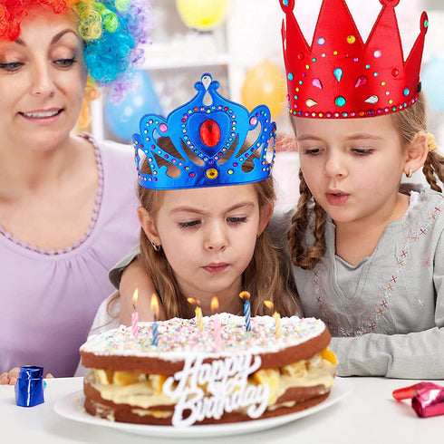 12 Pieces Foam Princess Tiaras Foam Crown Craft with 928 Pieces Gem Stickers Jewels Stickers 12 Gem Rings Party Favors