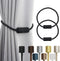 Porlau 2 Pack Strong Magnetic Curtain Tiebacks Outdoor Elegant Decorative Tie Backs Modern Rope Tiebacks for Drapes Window Curtain Holdbacks for Draperies- Black