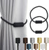 Porlau 2 Pack Strong Magnetic Curtain Tiebacks Outdoor Elegant Decorative Tie Backs Modern Rope Tiebacks for Drapes Window Curtain Holdbacks for Draperies- Black