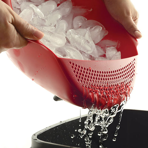 Norpro NOR-2176 Serving Bowl with Strainer , Red