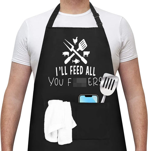 Funny Cooking Apron for Men, Women - Birthday Gifts for Mom,Wife, Dad, Gag Gifts for Boyfriend, Cooking Chef Apron