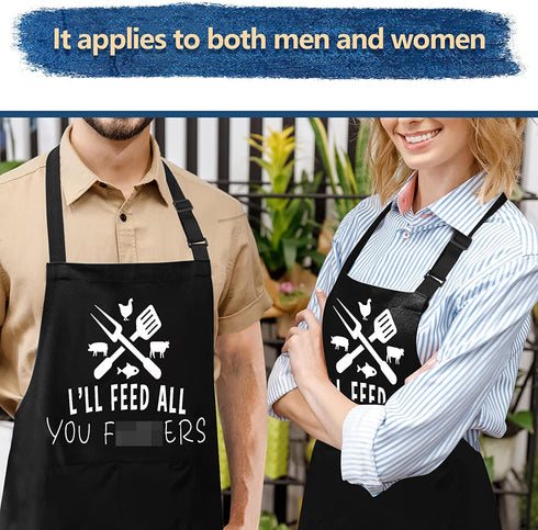 Funny Cooking Apron for Men, Women - Birthday Gifts for Mom,Wife, Dad, Gag Gifts for Boyfriend, Cooking Chef Apron