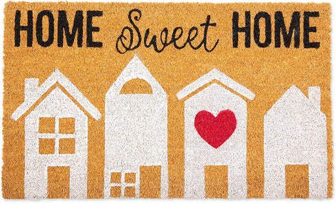 DII Natural Coir Doormat, Home Sweet Home Mat, 18x30, Home Sweet Home with Heart
