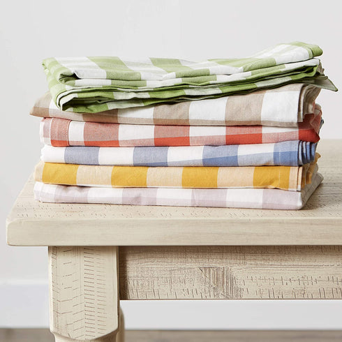 DII Buffalo Check Collection, Classic Farmhouse Tablecloth, Tablecloth, 60x120, Stone