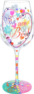 NymphFable Hand Painted Wine Glass You Are The Best 15oz Personalized Gift for Girl Friend Women