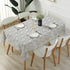 SASTYBALE Rectangle Tablecloth Geometric Style Cotton Linen Table Cloth Dust-Proof Table Cover for Kitchen Dinning Tabletop Decoration (Rectangle/Oblong, 52" x 70" (4-6 Seats), White)