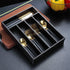 Drawer Organizers, Berglander Black Leather Wood Kitchen Silverware Tray For Drawer, Utensil Tray Drawer Organizer, Kitchen Silverware Organizer, Cutlery Flatware Organizer With Drawers