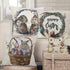 AOKE Set of 4 Easter Throw Pillow Covers 18 x 18 Inches, Rabbit Bunnies with Eggs Cotton Linen Pillow Case, Spring Season's Sofa Bed Throw Cushion Cover Decoration