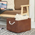 TheWarmHome Large Baskets for Storage Rectangular Basket Decorative Basket Fabric Storage Bin Brown Storage Basket Shoes Basket Towel Basket Cloth Baskets Blanket Storage(Brown, Extra Large-1 Pack,17.7L×13.8W×9.8H)