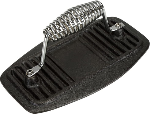 Suwimut Cast Iron Grill Press with Cool-Grip Spiral Handle, Heavy Duty Bacon Press Pre Seasoned for Meat Steak Beef Burger, Griddle Weight for Barbecue Flat Top Oven Skillet BBQ, 9 inch x 5.1 inch