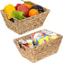 Water Hyacinth Storage Baskets Natural Handwoven Stackable Organizer Wicker Basket Bin With Handles for Cabinets,Cupboards,Shelves, Hold Vegetable,Towels Books Snacks Bottles 2 Pack 12x9x6 Natural/Tan