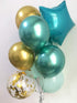 Birthday Decorations Mint Green Gold - Happy Birthday Balloons Chrome Green Set Foil Bannner for Kids Men Women Bday Party Decor Kit Supplies