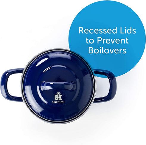 BK Carbon Steel Mini Dutch Oven, 2-Cup, Cobalt (CC003131-001)