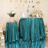 PartyDelight 72" Round Teal Sequin Tablecloth for Wedding, Dessert, Party, Banquet.