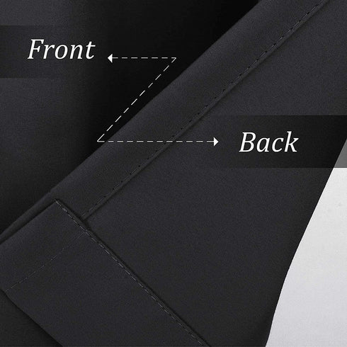 Valea Home Blackout Short Curtains Waterproof Soft Rod Pocket Kitchen Curtains for Bathroom Window Room Darkening Small Curtains for Bedroom 36 inch Length, 2 Panels, Black