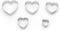Fox Run Heart Shaped Cookie Cutters, 5-Piece Set with Storage Tin Included, Stainless Steel