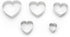 Fox Run Heart Shaped Cookie Cutters, 5-Piece Set with Storage Tin Included, Stainless Steel