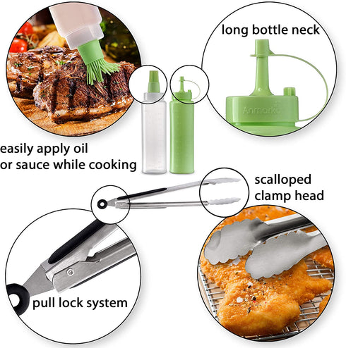 Anmarko Metal Spatula Set of 4 - Griddle Accessories kit - Grill Flat Spatula Pancake Flipper Hamburger Turner - Metal Utensil Great for BBQ Grill Flat Top Cast Iron Griddle