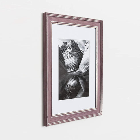 11x14 Picture Frame Distressed Rose - Matted to 8x10, Frames by EcoHome