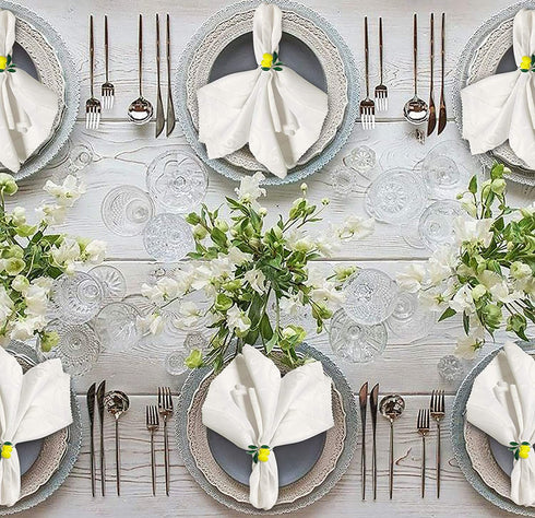Lemon Napkin Rings Set of 4, Delicate Crafts Alloy Fruit Napkin Holder Rings Fall Table Decorations for Thanksgiving, Christmas, Wedding Banquet, Birthday, Holiday Daily Dinner, Party Decor?Lemon?