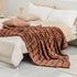 TOONOW Soft Throw Blanket for Couch, No-Shedding Faux Fur Blankets, 300GSM Reversible Fuzzy Blanket 51"x 67" Warm Blankets for Bed, Sofa, Living Room (Brown)