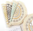 OJIA Round Placemats Set of 4,Boho Tassels Table Mats 13 Inch Black and Cream Cotton Woven Heat Proof Washable Circle Kitchen Placemats for Table Dinner Wedding Home Decoration