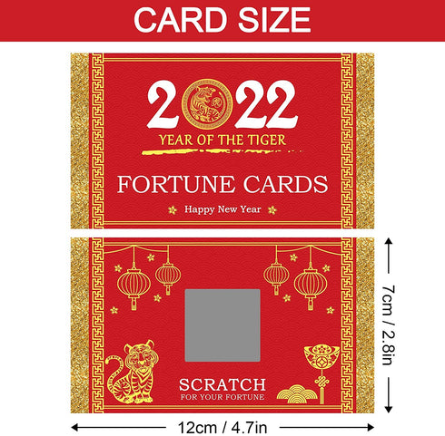 26pcs Chinese New Year Scratch Off Fortune Cards, 2022 Year of the Tiger,Party Games Gifts for Lunar New Year's Celebration