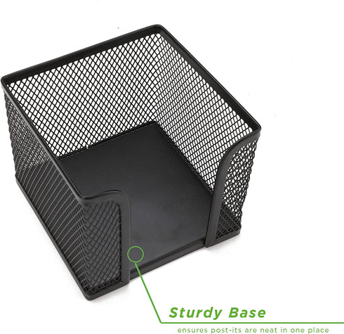 Mind Reader 2-Pack Metal Mesh Memo Pad Holder, Black