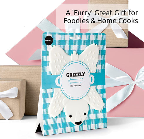 OTOTO Grizzly Bear Trivet for Kitchen Counter- Hot Pot Holder Trivet for Table- BPA-Free Hot Pads for Kitchen Counter - Heat Resistant Silicone Trivet, Hot Plate Mat for Pots, Pans, Hot Dishes