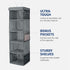 Zober 5 Shelf Hanging Closet Organizer Space Saver, Roomy Breathable Hanging Shelves With (6) Side Accessories Pockets, And 2 Sturdy Hooks, For Clothes Storage, And Shoes, Etc. 12 x 11 ½ x 42 In, Gray