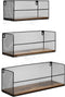 Floating Wall Shelves for Storage, Rustic Wall Mounted Shelf for Bedroom Living Room Bathroom Kitchen, Set of 3 Brown