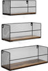 Floating Wall Shelves for Storage, Rustic Wall Mounted Shelf for Bedroom Living Room Bathroom Kitchen, Set of 3 Brown