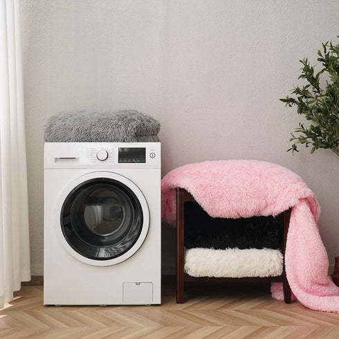 Toneed Comfy Fuzzy Throw Blanket for Home Decor, Plush Faux Fur Blankets, 50'' x 60'' Furry Sherpa Reversible Fleece Blanket for Girl Room, Office, Sofa, Couch and Bed, Grey