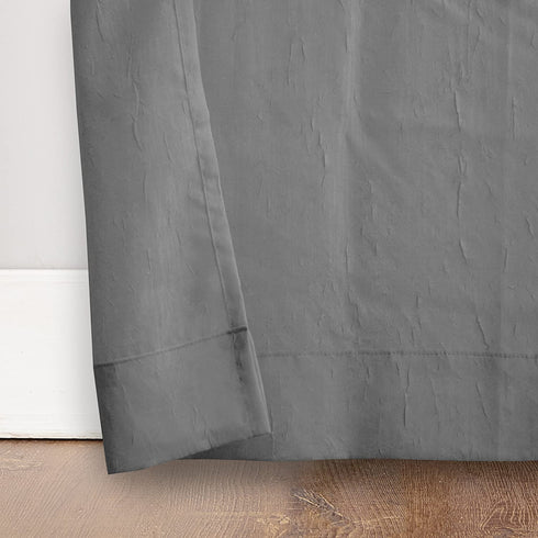 No. 918 Erica Crushed Sheer Voile Grommet Curtain Panel, 51" x 84", Charcoal Gray