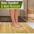Bamboo Bath Mat Floor Rug - Waterproof and Weather Resistant Natural Wood Bathroom Shower Foot Carpet with Multi-Panel Strip Foldable Roll Up Non Slip Fabric for Indoor Use - SereneLife SLFBMT20